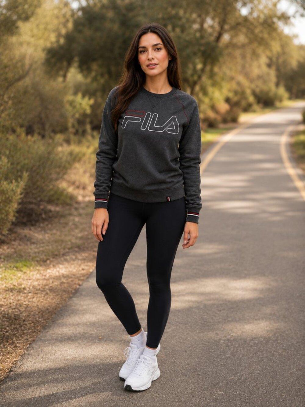 FILA Women’s Gray Logo Crewneck Sweatshirt Size Small Vintage Y2K Sportscore